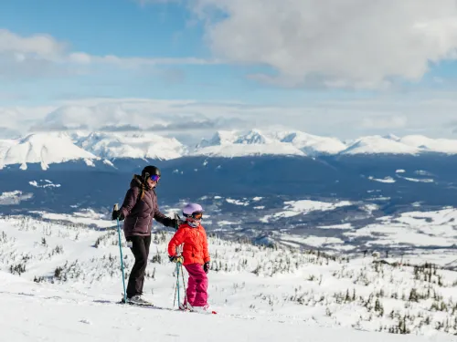 Skiers at Hudson Bay Mountain Resort, Smithers BC, Marty Clemens