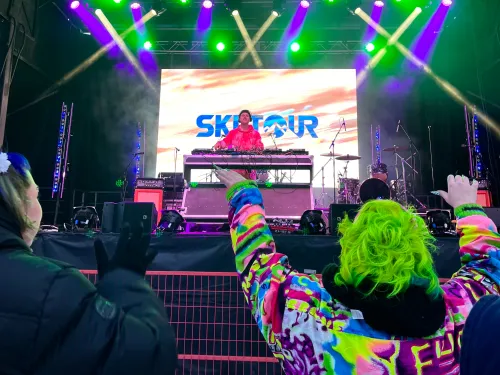 Edmonton AB FIS Big Air SkiiTour neon fan Jeremy Derksen