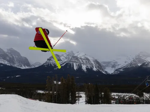 skier jump Lake Louise Ski Resort Alberta