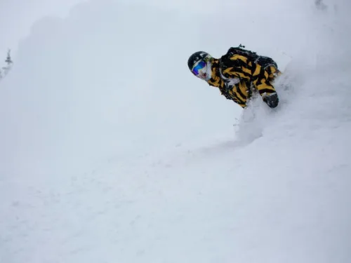 Skiing in powder