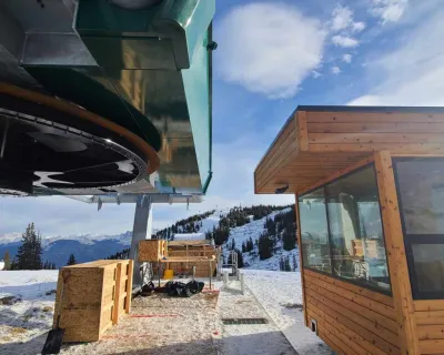 New Marmot Basin knob quad loading area under construction