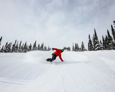 Snowboarder at Powder King, BC