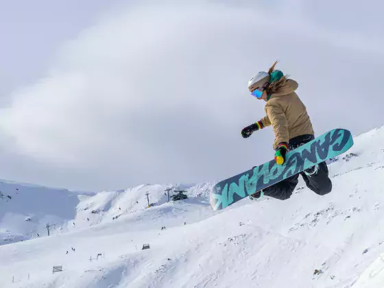 Jasper Alberta Marmot Basin snowboarder big air 