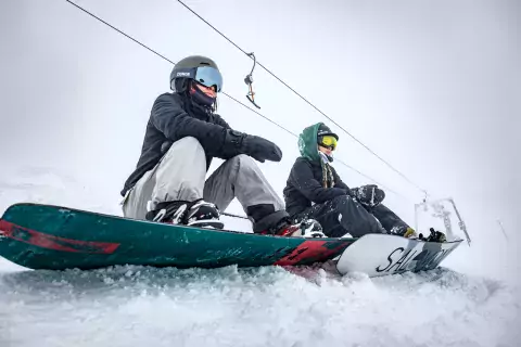 snowboarders at Hudson Bay Mountain