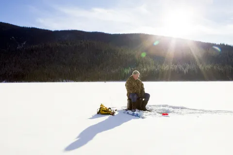 Ice fishing wells