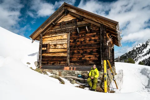 Sam Anthamatten at ski lodge