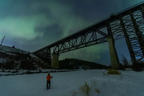 Bonnyville #SkiNorthAB skiing northern lights 