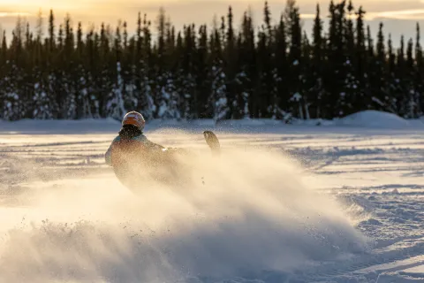 Clear Hills Alberta snowmobile snow flare Paul Lavoie