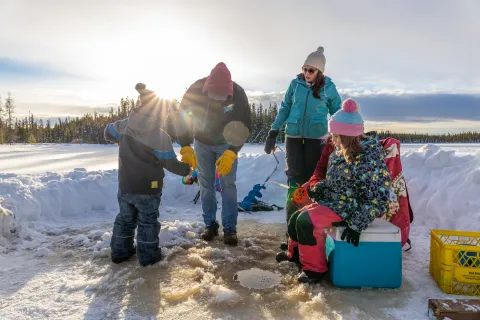 Ice Fishing Stoney Lake Provincial Park Clear Hills County AB Paul Lavoie