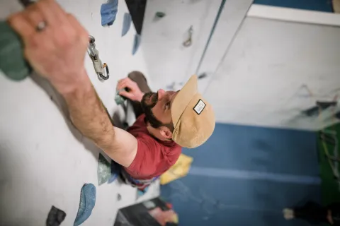 climber at climbing gym