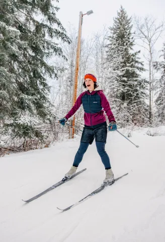 Skiing Hallis Lake Nordic Centre in Quesnel BC