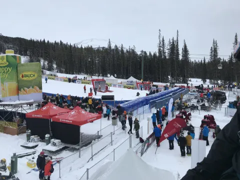 World Cup finish line Lake Louise Ski Resort Alberta Jim Barr