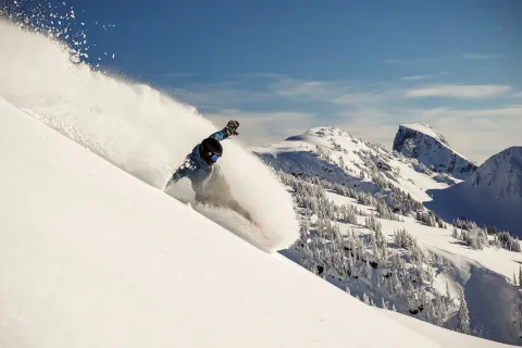 Revelstoke Mountain Resort BC Seb Grondin snowboarding powder