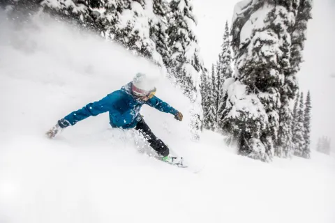 Snowboarding Powder King, BC.