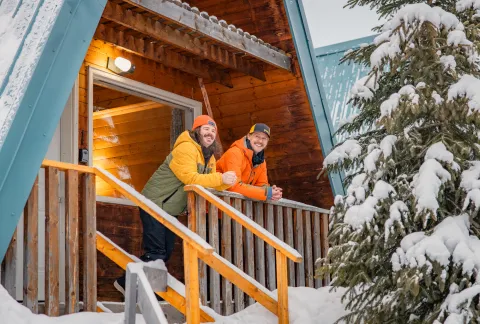 Azouzetta Lake Lodge BC a-frame cabin powder