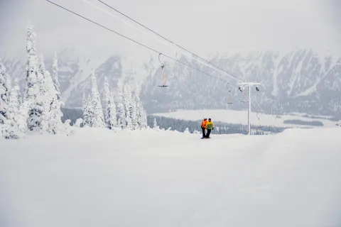 Powder King BC snowboarders on t-bar