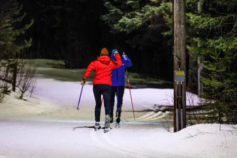 Night skiing Hallis Lake Quesnel BC Bonnie Grenon