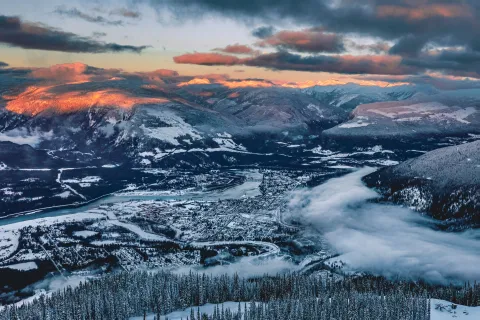 Revelstoke Mountain Resort BC view into town