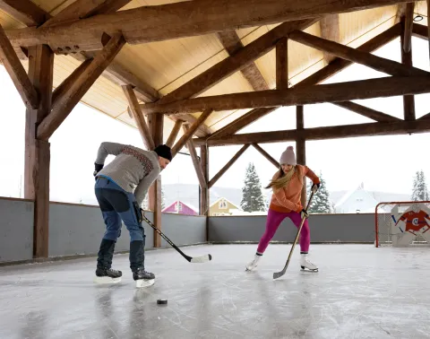 Wells BC outdoor skating rink