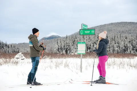 Wells BC nordic skiing trail network signage