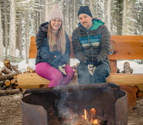 Wells BC nordic skiing trail network warming hut