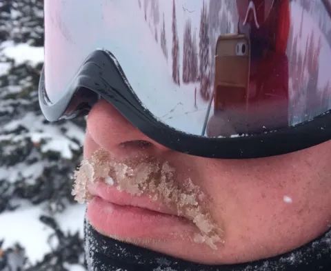 Snowy stache