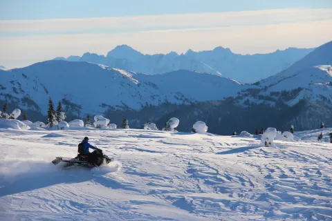 Skeena cat skiing snowmobile