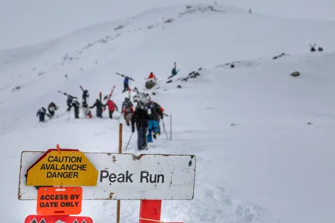 The bond of skiing at Marmot Basin in Jasper Alberta