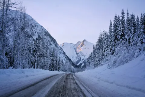 Driving to Shames Mountain