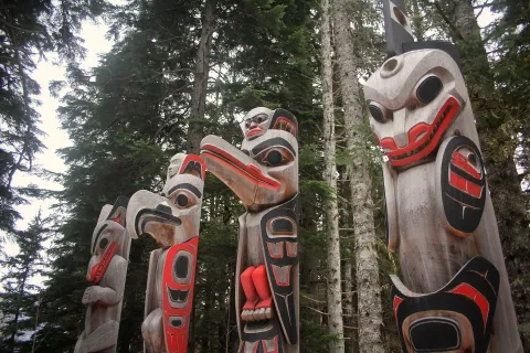 Totem poles in Terrace