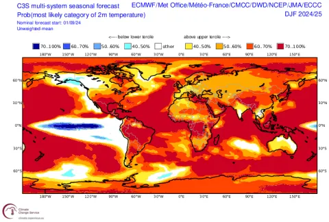 Temperature forecast western canada 2024-25 winter