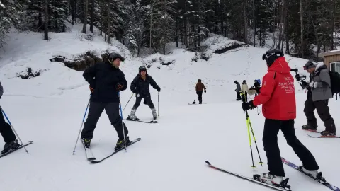 Group lessons at Nakiska Ski Area